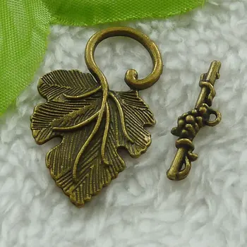 

80 sets antique bronze leaves clasps 24x8`37x23mm #3016