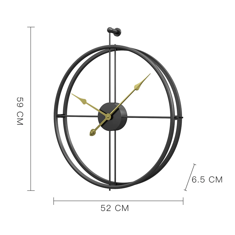 Большие короткие европейские Стильные бесшумные настенные часы, современный дизайн для дома или офиса, декоративные настенные часы, часы, горячий подарок - Цвет: Черный