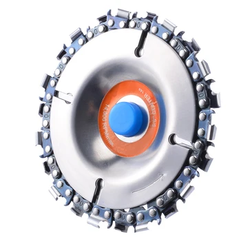 

Multi-function 4" 22 Saw Tooth Fine Cut Round Disc Chain Set Woodworking Carving Disc for 100/115mm Angle Grinder