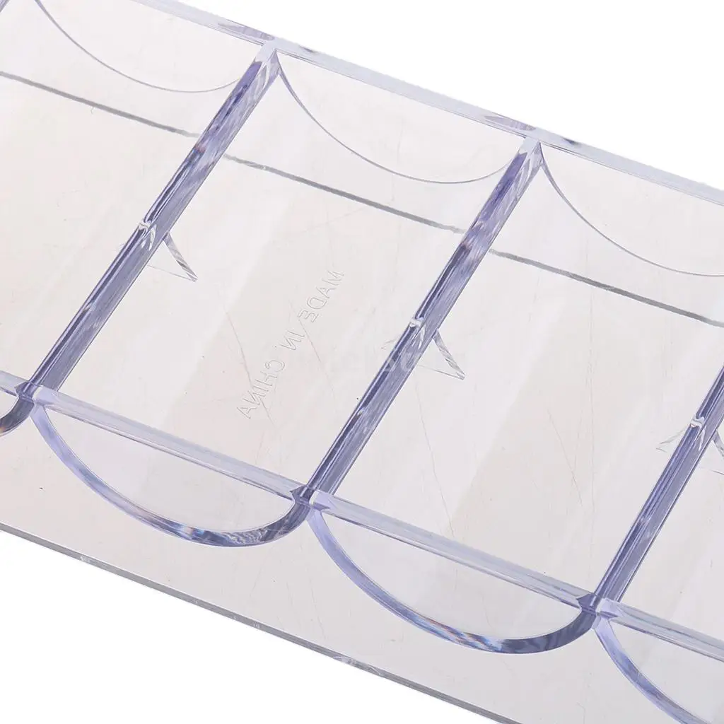 Professional Casino Game Accessory Transparent Poker Chip Tray 5 Rows/100 Chips Container Holder Storage Case