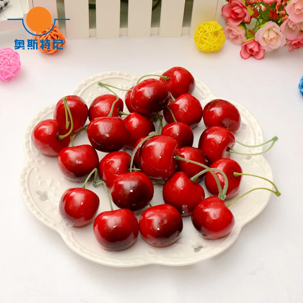 20pcs red color High imitation fake artificial Cherry Fruit&artificial