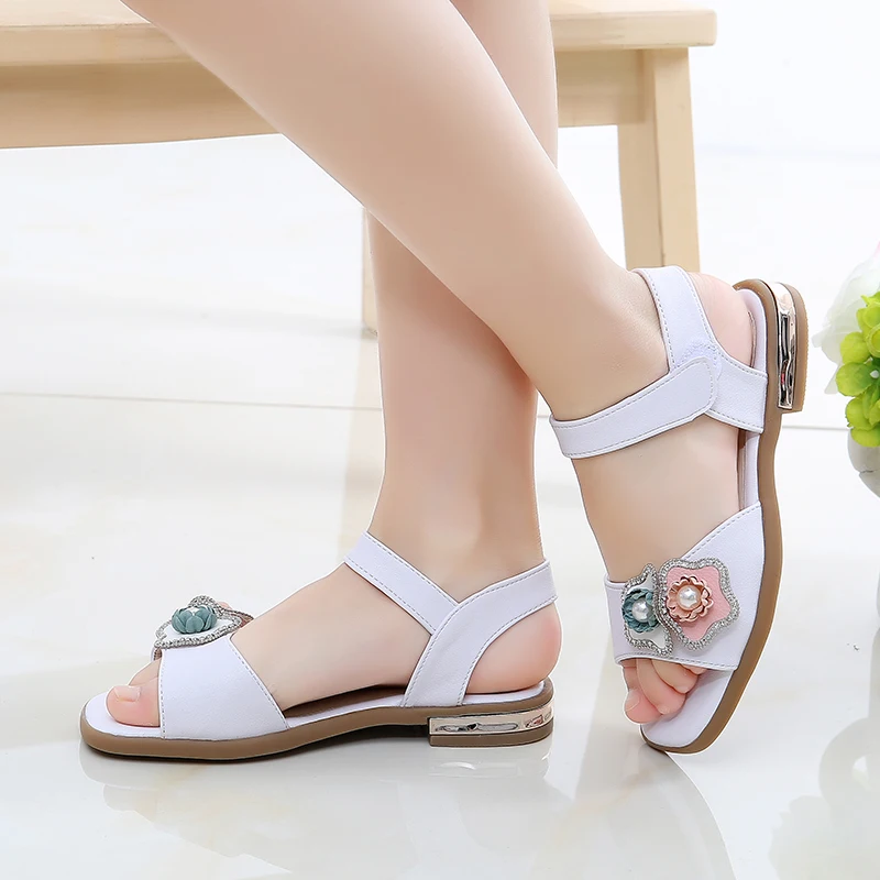 

2019 spring summer new girls sandals children's princess flats non-slip tide shoes c21