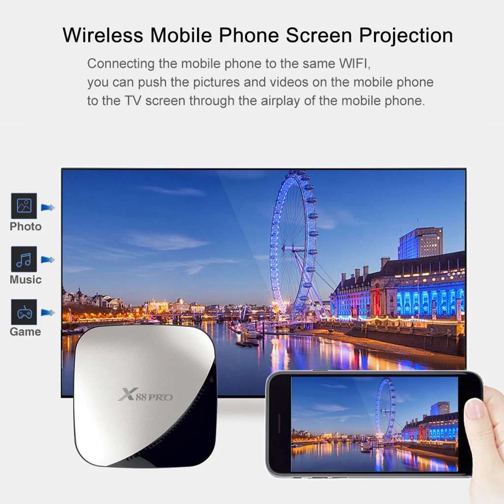 X88 PRO Android 9,0 tv BOX 4 Гб ram 64 Гб Google Voice Assistant Rockchip RK3318 Quad core 2,4& 5G Wifi H.265 Youtube 4 K X88PRO