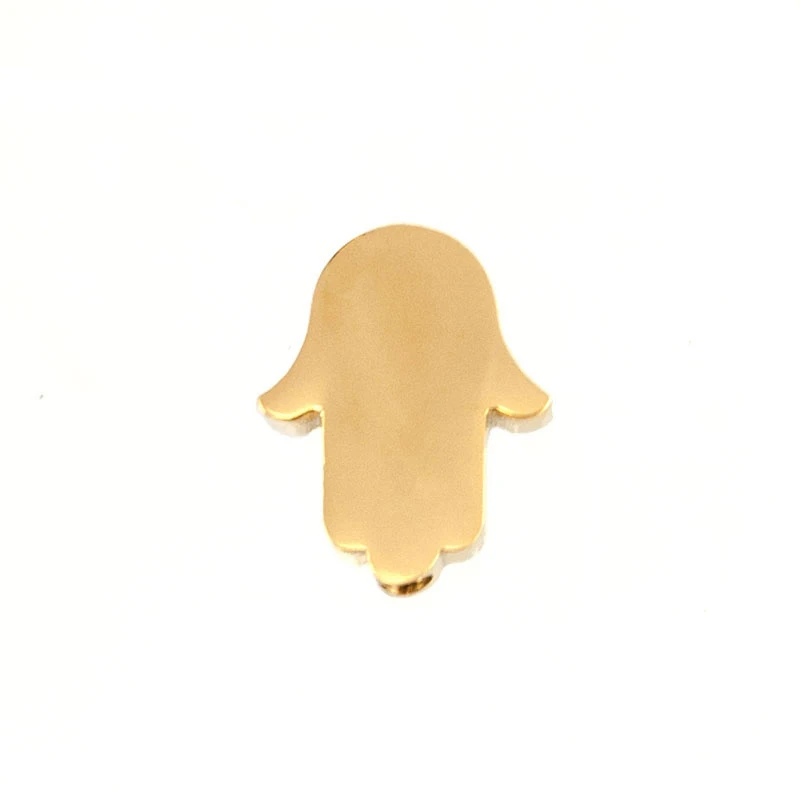 

Stainless Steel Gold C HAMSA Charms with 2mm Drilled Hole Arab Amulet Pendant Women for Jewelry Making DIY Wholesale 50pcs