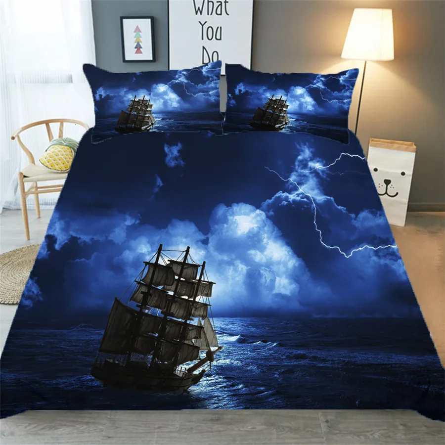 

Bedding Set 3D Printed Duvet Cover Bed Set Sea Ferry Home Textiles for Adults Bedclothes with Pillowcase #ZRZH04