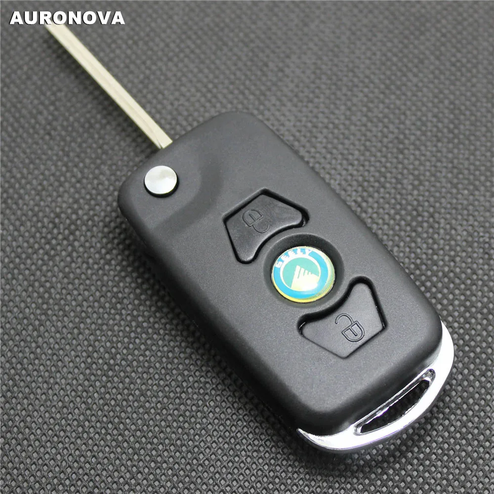 

AURONOVA New Upgrade Flip Folding Key Shell for GEELY VISION Replacement 3 Buttons Modified Remote Car Key Case
