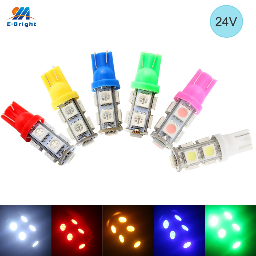 YM E-Bright 24 В постоянного тока 50 шт. T10 5050 9 SMD 194 168 W5W светильник светодиодов лампочка