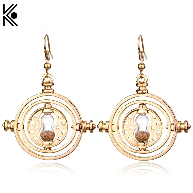 Movie Jewery Time Turner Earring Vintage Fashion Rotating Hourglass Drop Earrings For Women Charms Long Earrings Drop Earing