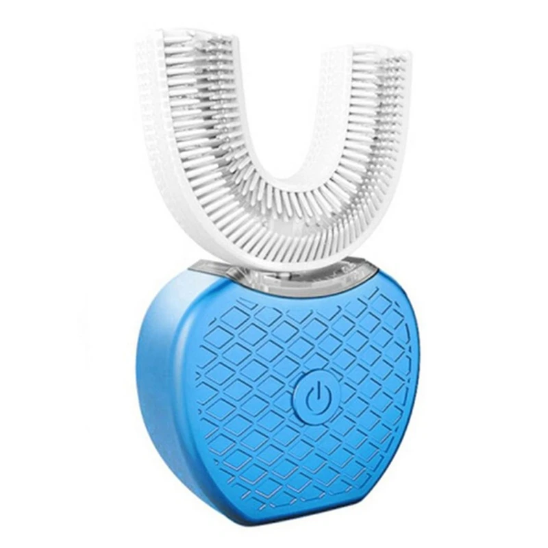 360 градусов Беспроводная Usb зарядка ленивый автоматический Sonic силиконовая электрическая зубная щетка отбеливание зубов щетка для чистки инструментов Oral Ca - Цвет: Blue