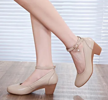 

Spring and Autumn Simple and Comfortable Single Shoes Soft Skin-friendly with A Buckle and Large Size Women's Work Shoes