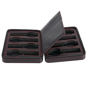 

2 4 8 Slot / Grid Watch Box Carbon Fiber Leather Zipper Portable Display Container Storage Holder Travel Organizer Case Gift