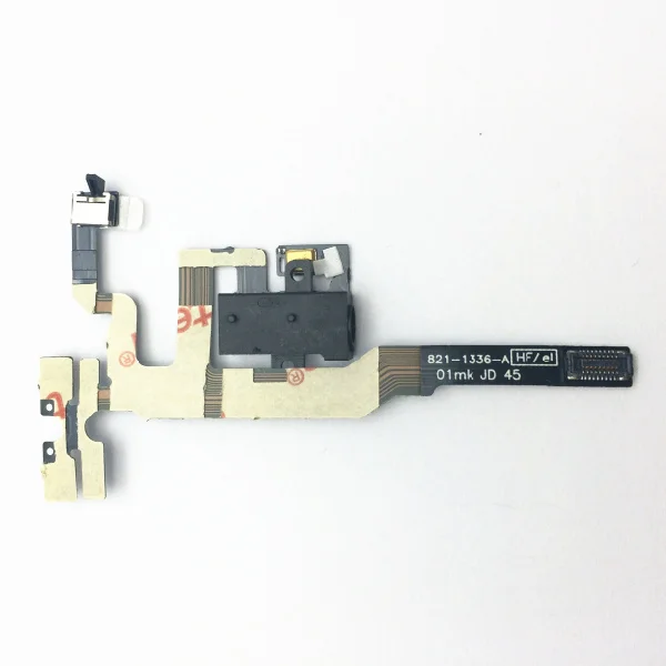 10pcs lot New Headphone Earphone Audio Jack Connector Mute Silent Switch Button Flex Cable for iPhone 4s White Black