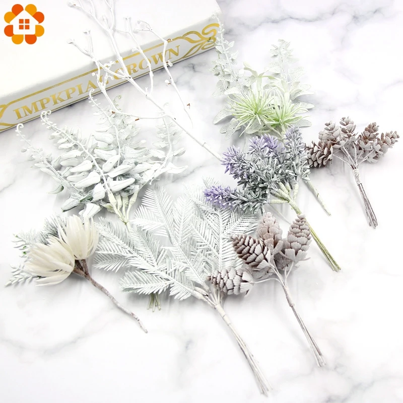 

1 Bundle Artificial Flowers Pine Plants Grass Flower For Wedding Party DIY Craft Scrapbook Fake Flowers Christmas Decoration