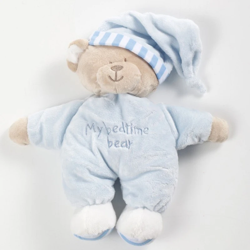 NURSERY BLUE TEDDY BEAR SOFT ANIMAL PLUSH TOY 30cm **NEW**