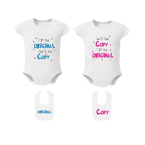 pink and blue original and bib