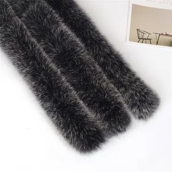 

Fur Longth Real 100% Natural Real Fox 75cm Collar Women Scarf Winter Coat Neck Cap Long Warm Genuine Real Fur Dress Accessories