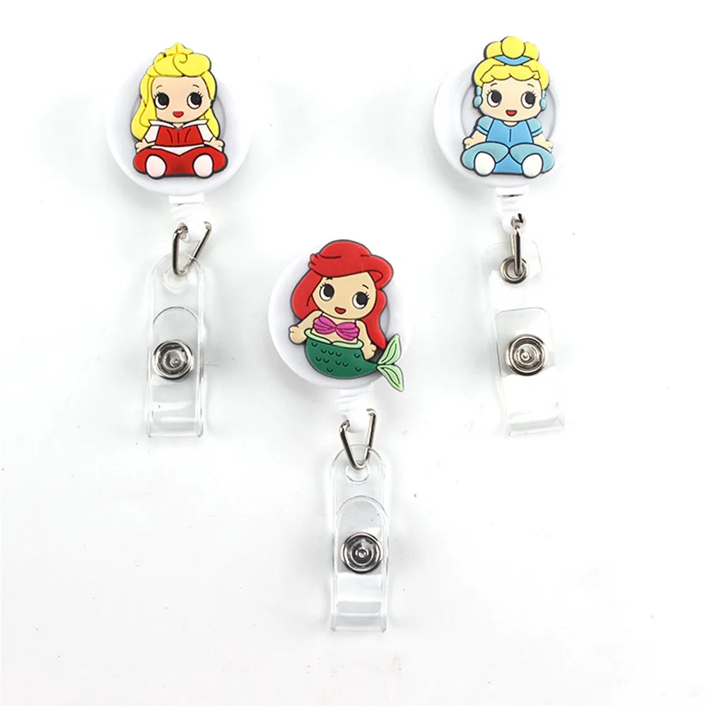 

1Pc Kawaii Cartoon Girl Retractable Badge Reel Nurse Exhibition Pull Key Holder ID Name Card Badge Holder School Office Supplies