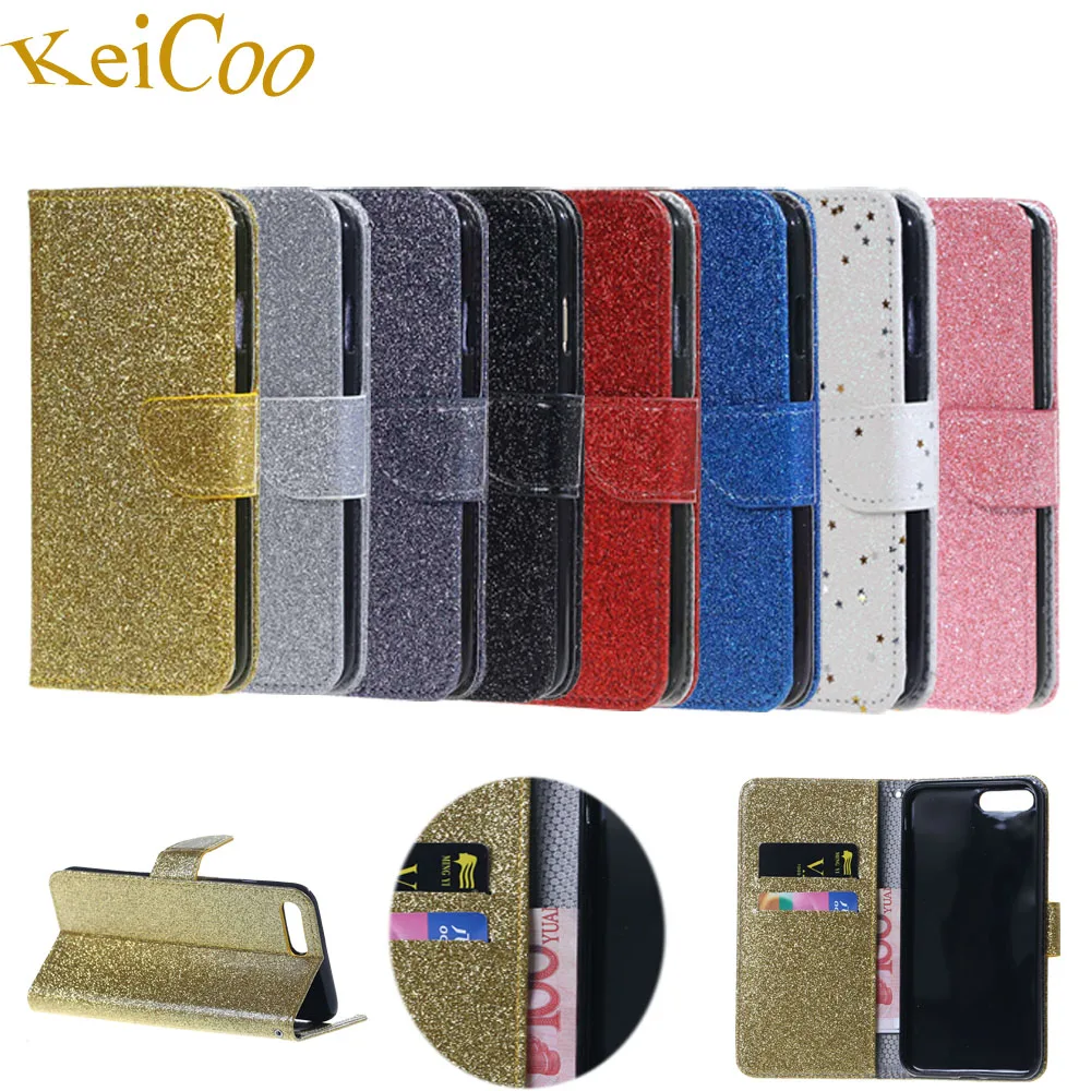 Bling Glitter Phone Cases For Mate 10 Lite Dual RNE-L23 PU Leather Covers Capas Huawei RNE-L01 Book Flip Coque | Мобильные телефоны