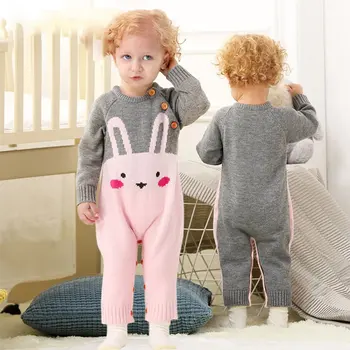 

Winter 2018 Baby Boys Rompers Newborn Girls Christmas Jumpsuits Long Sleeves Infant Bebe Overalls Knitted Toddler One Piece Wear