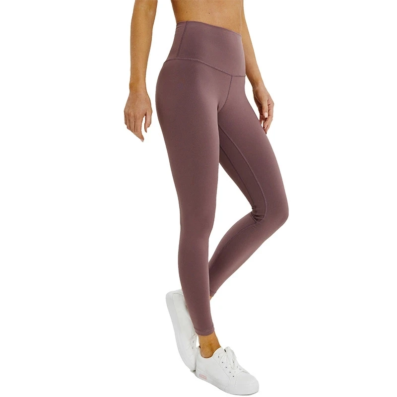 Женские эластичные леггинсы с высокой талией для тренировок и упражнений, супер мягкая спортивная одежда Dri Fit - Цвет: Коричневый