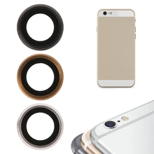 Белая стеклянная крышка для объектива камеры заднего вида с держатель для металлического каркаса для iPhone 6 Plus 5,5 дюйма
