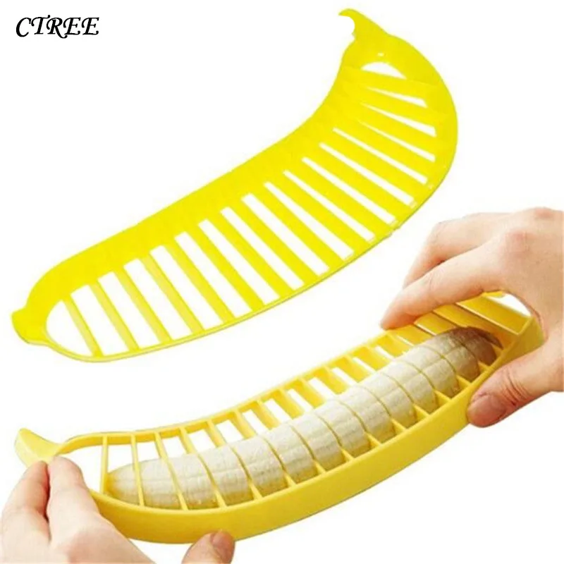 

CTREE 1pcs Banana Slicer Chopper Cutter Plastic Banana Salad Make Tool Fruit Sausage Cereal Cutter Plastic Banana Cut Tools C208