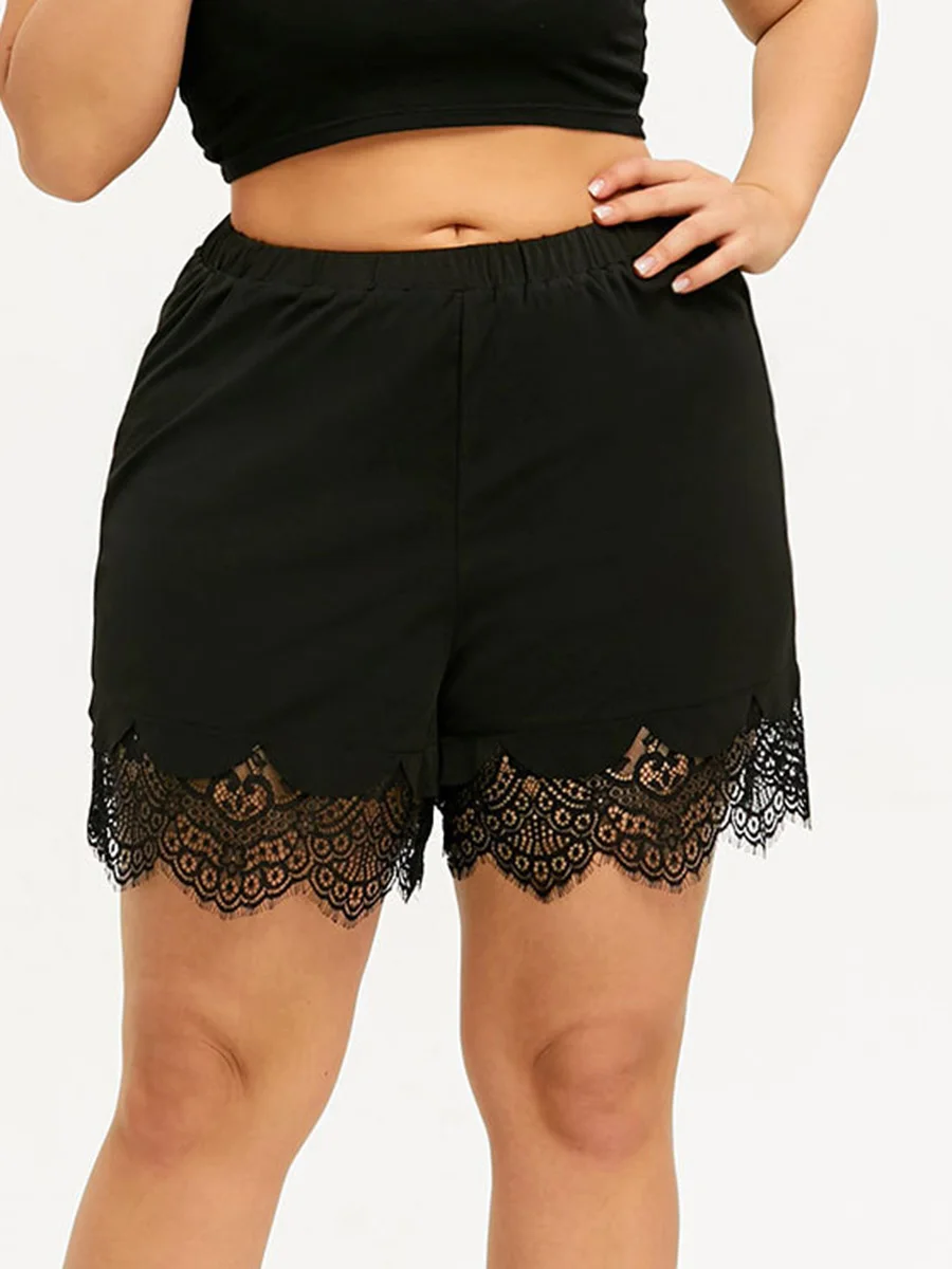 Новые женские повседневные сексуальные плюс размер более высокая талия кружева