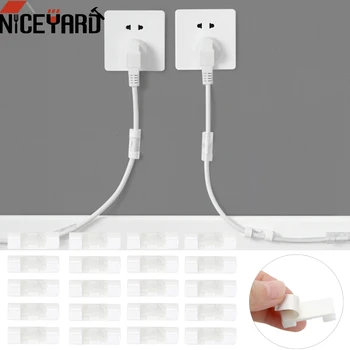 

NICEYARD 20pcs/lot Wire Fixing Clamp Clip Fixed Wire Cable Clips Solid Line Clamp USB Cord Clips Holder Organizer