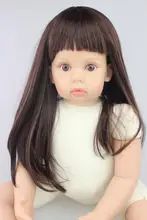 75cm large size Silicone reborn baby doll kit long hair bebe clothing model bonecas for 9M-1YEAR girls toys