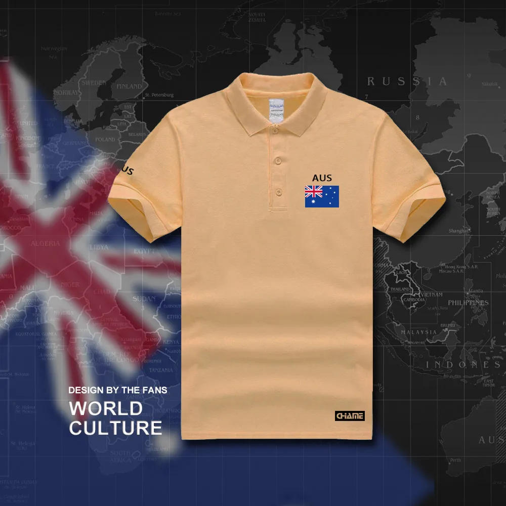 Австралийские мужские рубашки поло с коротким рукавом, белые бренды, с принтом для страны, хлопок, австралийский