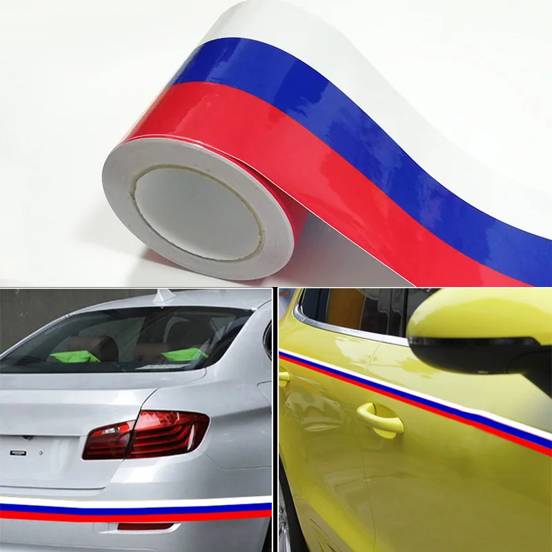 

Car Styling 100cm x 15cm/7.5cm Vinyl AUTO Flag Racing Strip Car Motorcycle Bike Decal Laptop Sticker Russia Italy France Germany