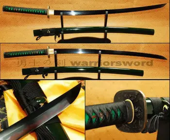 

Japanese samurai sword katana Clay Tempered full tang Red and Black Blade #905