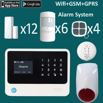 

(Support EN, RU ,FR, and ES Menu) Home Wireless&Wired GSM Burglar Alarm Intruder House Sentry With Flash Siren