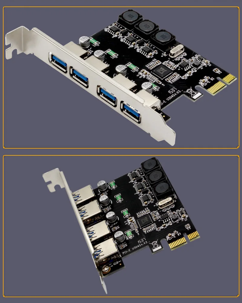 U3V PCI Express Post Card PCI-E USB 3,0 адаптер карта 4 порта 5 Гбит/с PCIE карта расширения добавить на карту для системы Windows