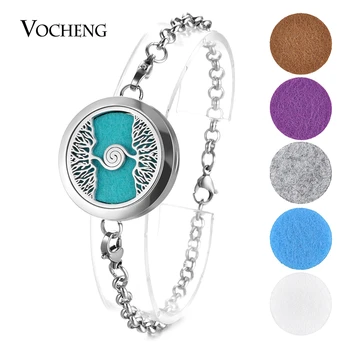 

10pcs/lot 316LStainless Steel Bracelet Aromatherapy Essential Oil Diffuser Locket Bangle Tree with Free Oil Felt Pads VA-608*10