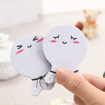 

3Pcs/Lot White Sunny Doll Smiling Face Memorandum Sticker Label Post School Office Supplies Stationery Sticky Note Gift E2096