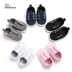 Pudcoco для малыша; на каждый день парусиновая обувь для новорожденных для маленьких мальчиков для девочек мягкая подошва парусиновые туфли