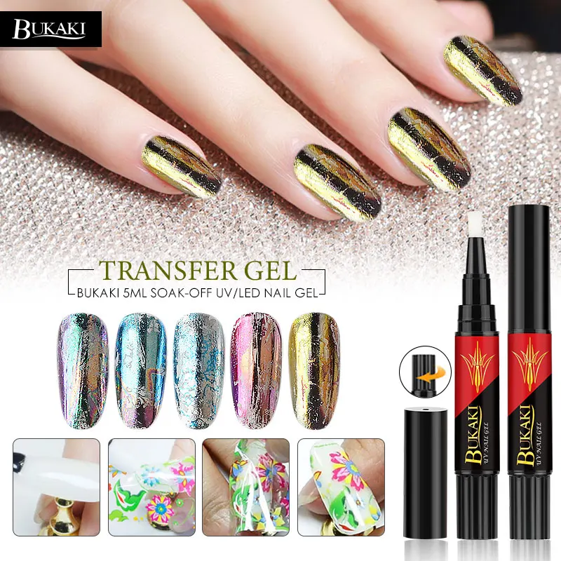 

BUKAKI Star Starry Sky Nail Foils Pen Manicure Nail Art Clear Adhesive UV Gel Nail Transfer Sticker Gel Polish for Nail Foils