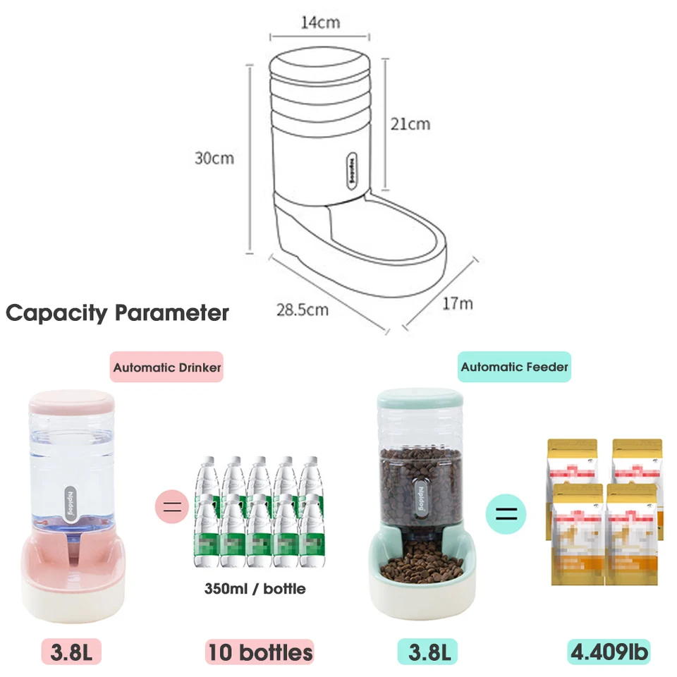 3 8l Automatic Pet Feeder Bowl For Cats Drinking Bowls For Dogs
