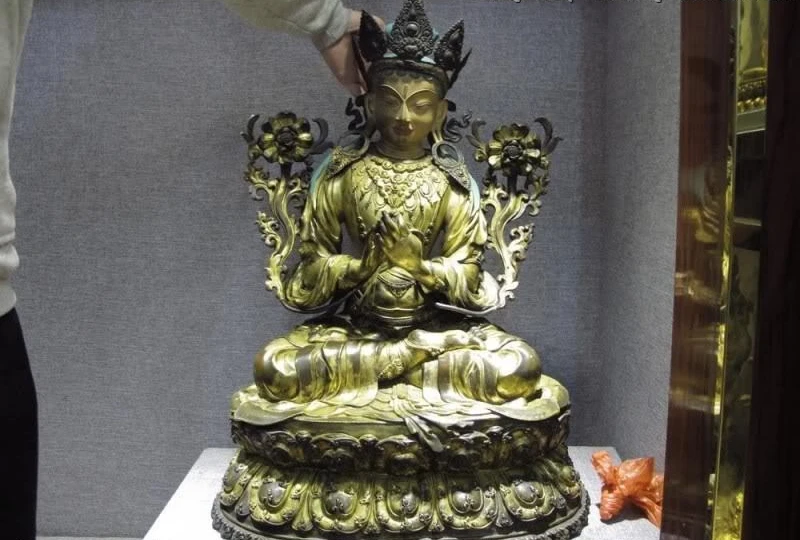 Тибетская бронза медь 24 К золото позолота Vajradhara Vajrasattva Manjusri GuanYin Будда