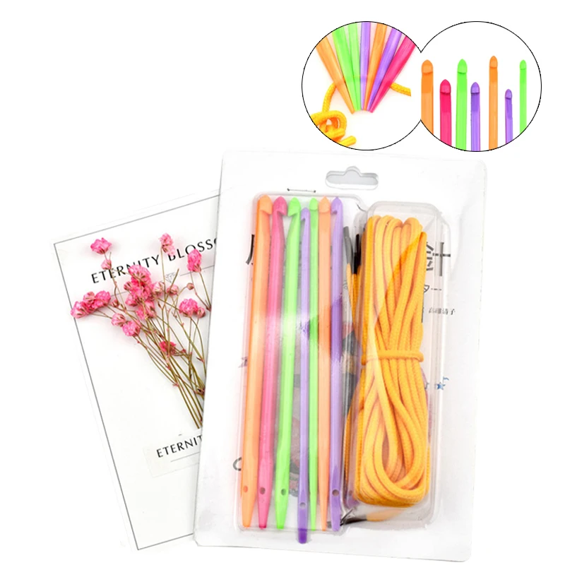 

7pcs/set Multicolor Crochet Hooks 4.0mm-7.0mm Knitting Needles DIY Double Pointed Needles Weave Craft Tools As A Gift For Mom