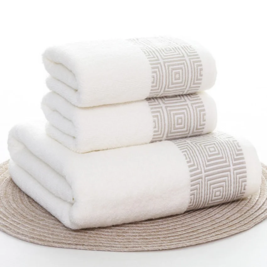 

Towels Set Striped Soft 100% Cotton Bath Thick Shower Bathroom Home Spa Face Towel for Adults Toalla Serviette 3pcs/set Handtuch