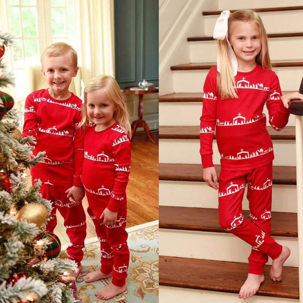 

Toddler Kids Baby Boy Girl T shirt Tops Pants Pajamas Sleepwear Christmas Outfit