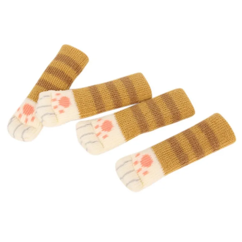 4 шт. Нескользящие противоскользящие перчатки для когти вязаные носки для ног кошки защита для ног стула стола аксессуары для кошек