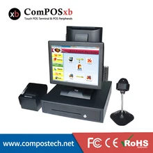 Dual screen pos system 15 inch pos touch all in one pc cash register pos point of sale high quality pos