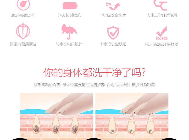 Xiaomi Deerma negative ion massage bath brush9