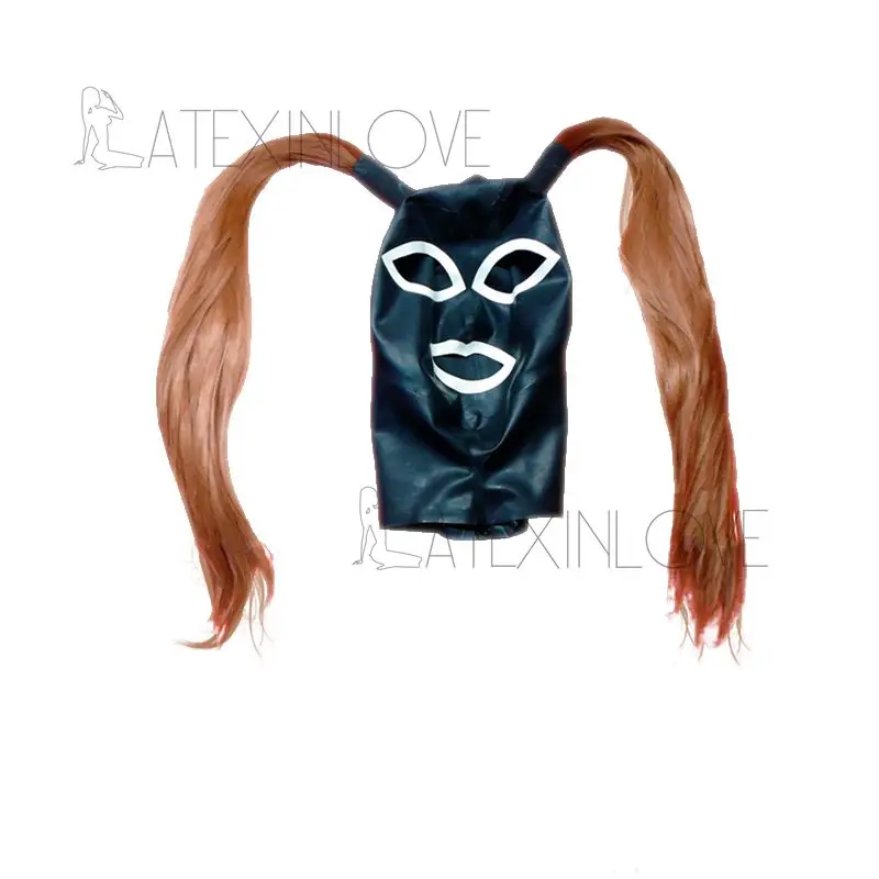 Sexy-Black-Natural-Latex-Hood-Mask-with-Double-Ponytails-Custom-made-Sexy-Women-Rubber-Mask