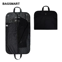 BAGSMART легкий черный Гар Для мужчин t сумки нейлоновый чехол-сумка для одежды платье в деловом стиле с Зажим для вешалки Водонепроницаемый Для мужчин костюм дорожные сумки