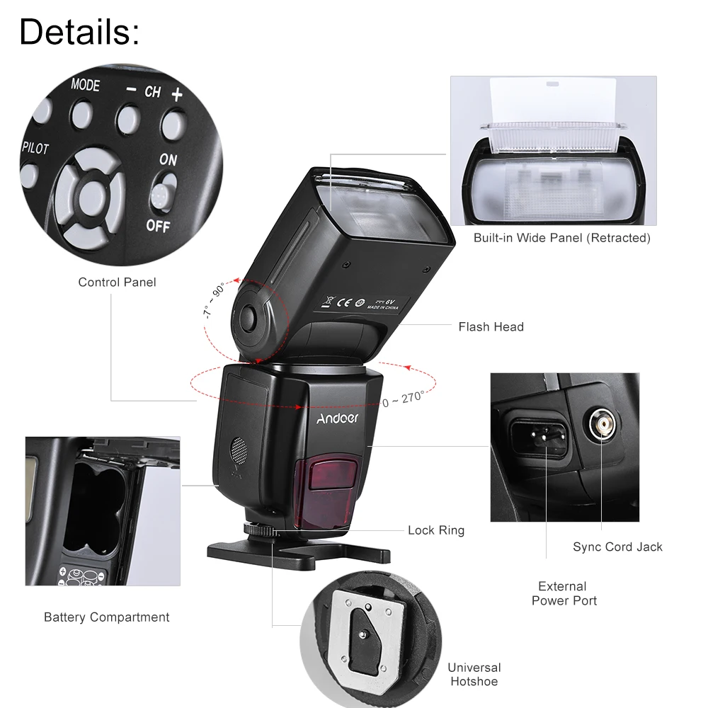 Универсальная беспроводная вспышка Andoer AD560 IV 2 4G для камеры GN50 с триггером Canon Nikon
