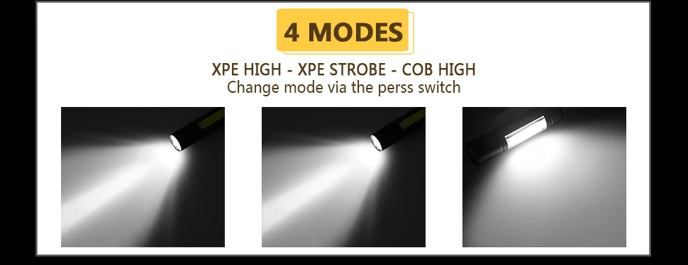Новейший дизайн usb зарядка мощный фонарик 3800LM XPE COB светодиодный фонарик масштабируемый тактический фонарь+ батарея